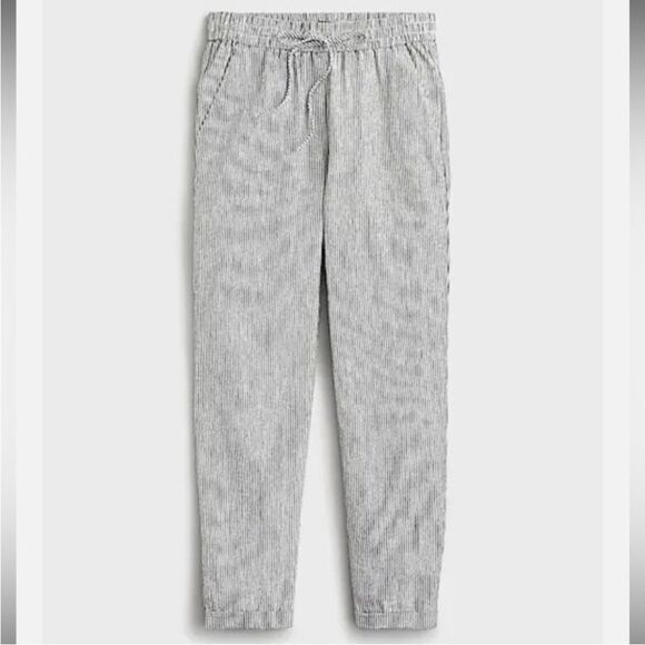 J Crew Striped linen-cotton blend drawstring pant Size P2 - Picture 5 of 15